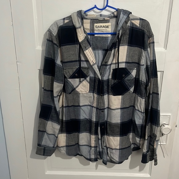Garage Tops - Long Sleeve Plaid Button Down